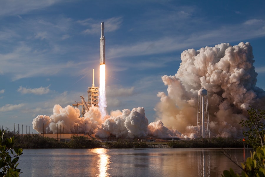Rocket launch supporting a federal space mission
