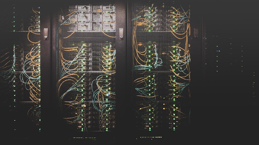 Server room with network equipment