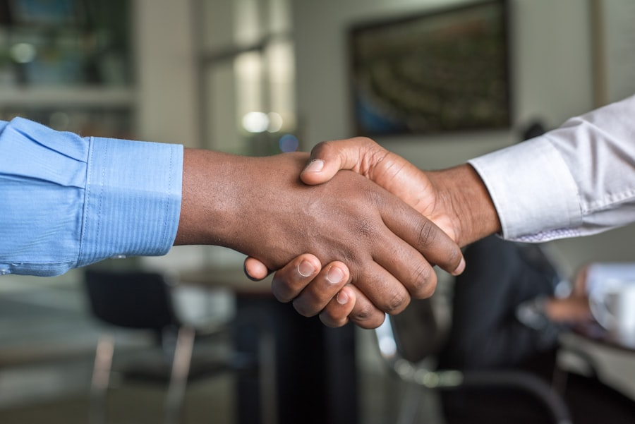 Handshake closing a job offer